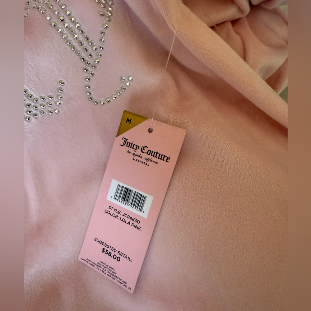 New Juicy Couture Pink Velour Bling Top & Pants 2 Piece Set - Picture 17 of 17